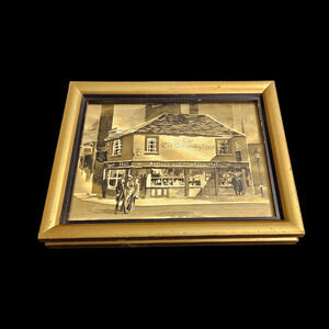 VTG 9x7" Lionel Barrymore Gold Foil Print "The Old Curiosity Shop" Framed Art